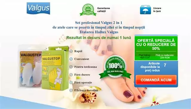 Valgus 2 in 1 disponibil în farmacie în Caransebeș – informații și prețuri